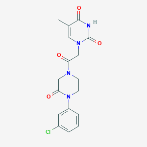 molecular formula C17H17ClN4O4 B5544052 1-{2-[4-(3-chlorophenyl)-3-oxo-1-piperazinyl]-2-oxoethyl}-5-methyl-2,4(1H,3H)-pyrimidinedione 
