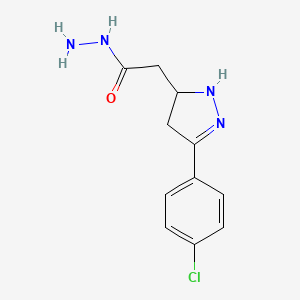 molecular formula C11H13ClN4O B5544060 2-[3-(4-chlorophenyl)-4,5-dihydro-1H-pyrazol-5-yl]acetohydrazide 