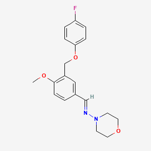 molecular formula C19H21FN2O3 B5544066 N-{3-[(4-氟苯氧基)甲基]-4-甲氧基苄亚胺基}-4-吗啉胺 