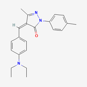 molecular formula C22H25N3O B5544075 4-[4-(diethylamino)benzylidene]-5-methyl-2-(4-methylphenyl)-2,4-dihydro-3H-pyrazol-3-one 