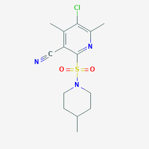 5-chloro-4,6-dimethyl-2-[(4-methylpiperidin-1-yl)sulfonyl]nicotinonitrile