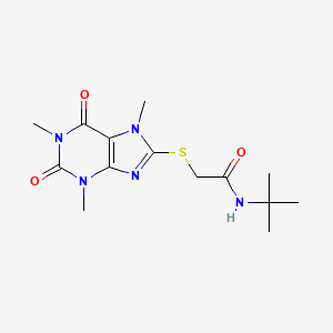 molecular formula C14H21N5O3S B5544100 N-(tert-butyl)-2-[(1,3,7-trimethyl-2,6-dioxo-2,3,6,7-tetrahydro-1H-purin-8-yl)thio]acetamide 