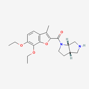 molecular formula C20H26N2O4 B5544110 rel-(3aS,6aS)-1-[(6,7-diethoxy-3-methyl-1-benzofuran-2-yl)carbonyl]octahydropyrrolo[3,4-b]pyrrole hydrochloride 