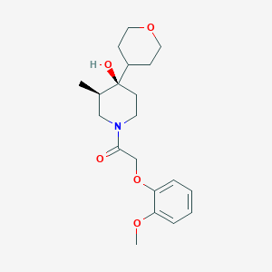 (3R*,4R*)-1-[(2-methoxyphenoxy)acetyl]-3-methyl-4-(tetrahydro-2H-pyran-4-yl)piperidin-4-ol