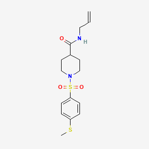 molecular formula C16H22N2O3S2 B5544123 N-烯丙基-1-{[4-(甲硫基)苯基]磺酰基}-4-哌啶甲酰胺 