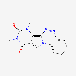 molecular formula C14H11N5O2 B5544127 7,9-dimethylpyrimido[4',5':3,4]pyrrolo[2,1-c][1,2,4]benzotriazine-8,10(7H,9H)-dione 