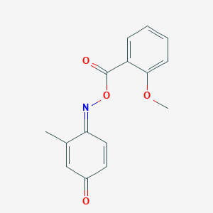 molecular formula C15H13NO4 B5544141 2-methylbenzo-1,4-quinone 1-[O-(2-methoxybenzoyl)oxime] 
