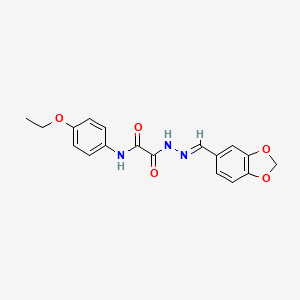 molecular formula C18H17N3O5 B5544160 2-[2-(1,3-benzodioxol-5-ylmethylene)hydrazino]-N-(4-ethoxyphenyl)-2-oxoacetamide 