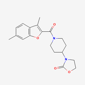 molecular formula C19H22N2O4 B5544165 3-{1-[(3,6-dimethyl-1-benzofuran-2-yl)carbonyl]-4-piperidinyl}-1,3-oxazolidin-2-one 