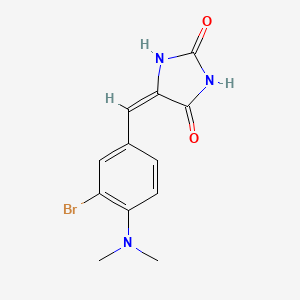 molecular formula C12H12BrN3O2 B5544166 5-[3-bromo-4-(dimethylamino)benzylidene]-2,4-imidazolidinedione 