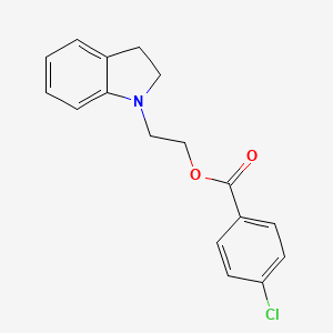 molecular formula C17H16ClNO2 B5544177 4-氯苯甲酸2-(2,3-二氢-1H-吲哚-1-基)乙酯 