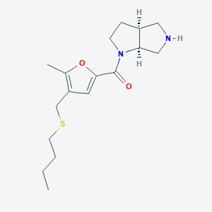 molecular formula C17H26N2O2S B5544183 rel-(3aS,6aS)-1-{4-[(butylthio)methyl]-5-methyl-2-furoyl}octahydropyrrolo[3,4-b]pyrrole hydrochloride 