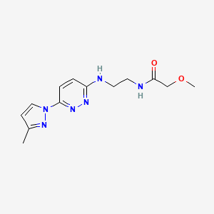 molecular formula C13H18N6O2 B5544189 2-甲氧基-N-(2-{[6-(3-甲基-1H-吡唑-1-基)-3-吡啶嗪基]氨基}乙基)乙酰胺 