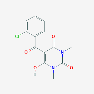 molecular formula C13H11ClN2O4 B5544195 5-[(2-chlorophenyl)(hydroxy)methylene]-1,3-dimethyl-2,4,6(1H,3H,5H)-pyrimidinetrione 