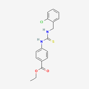 molecular formula C17H17ClN2O2S B5544224 ethyl 4-({[(2-chlorobenzyl)amino]carbonothioyl}amino)benzoate 