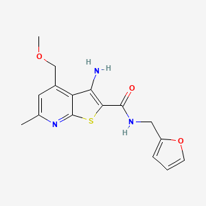 molecular formula C16H17N3O3S B5544239 3-氨基-N-(2-呋喃甲基)-4-(甲氧基甲基)-6-甲基噻吩并[2,3-b]吡啶-2-甲酰胺 