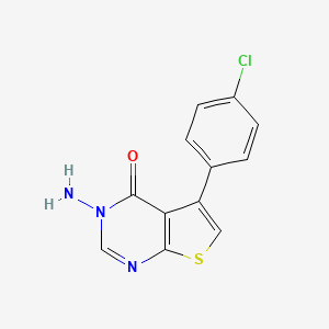 molecular formula C12H8ClN3OS B5544247 3-amino-5-(4-chlorophenyl)thieno[2,3-d]pyrimidin-4(3H)-one 