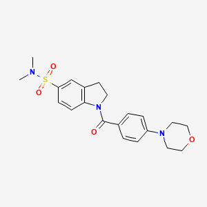 molecular formula C21H25N3O4S B5544257 N,N-dimethyl-1-[4-(4-morpholinyl)benzoyl]-5-indolinesulfonamide 