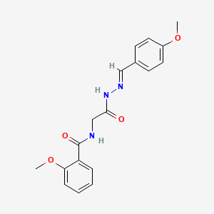 molecular formula C18H19N3O4 B5544264 2-methoxy-N-{2-[2-(4-methoxybenzylidene)hydrazino]-2-oxoethyl}benzamide 