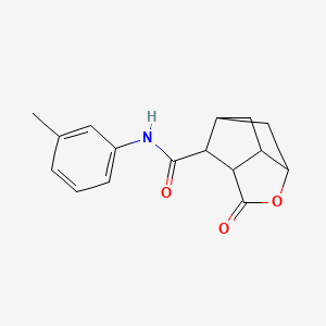 molecular formula C16H17NO3 B5544330 N-(3-methylphenyl)-5-oxo-4-oxatricyclo[4.2.1.0~3,7~]nonane-9-carboxamide 