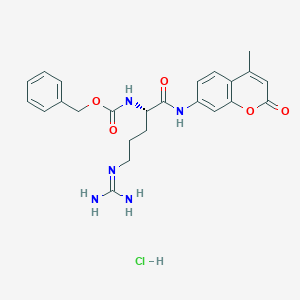 B554434 Benzyl (S)-(4-(amidinoamino)-1-(((4-methyl-2-oxo-2H-1-benzopyran-7-yl)amino)carbonyl)butyl)carbamate monohydrochloride CAS No. 70375-22-3