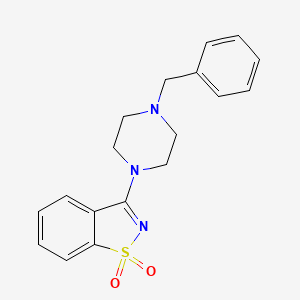 molecular formula C18H19N3O2S B5544341 3-(4-benzyl-1-piperazinyl)-1,2-benzisothiazole 1,1-dioxide 