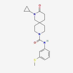 molecular formula C20H27N3O2S B5544353 2-环丙基-N-[3-(甲硫基)苯基]-3-氧代-2,9-二氮杂螺[5.5]十一烷-9-甲酰胺 