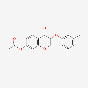 molecular formula C19H16O5 B5544370 3-(3,5-二甲基苯氧基)-4-氧代-4H-色满-7-基乙酸酯 