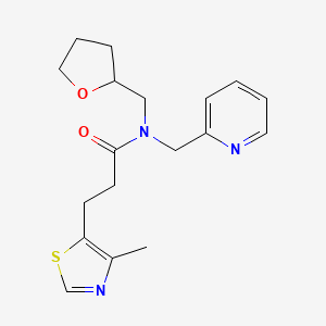 molecular formula C18H23N3O2S B5544383 3-(4-methyl-1,3-thiazol-5-yl)-N-(2-pyridinylmethyl)-N-(tetrahydro-2-furanylmethyl)propanamide 