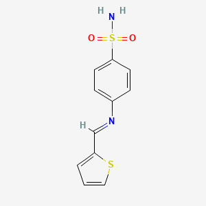 molecular formula C11H10N2O2S2 B5544386 4-[(2-噻吩亚甲基)氨基]苯磺酰胺 