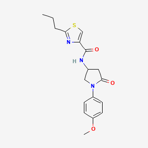 molecular formula C18H21N3O3S B5544407 N-[1-(4-methoxyphenyl)-5-oxo-3-pyrrolidinyl]-2-propyl-1,3-thiazole-4-carboxamide 