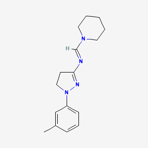 molecular formula C16H22N4 B5544419 1-(3-methylphenyl)-N-(1-piperidinylmethylene)-4,5-dihydro-1H-pyrazol-3-amine 