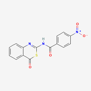 molecular formula C15H9N3O4S B5544425 4-nitro-N-(4-oxo-4H-3,1-benzothiazin-2-yl)benzamide 