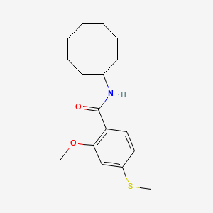 molecular formula C17H25NO2S B5544448 N-环辛基-2-甲氧基-4-(甲硫基)苯甲酰胺 