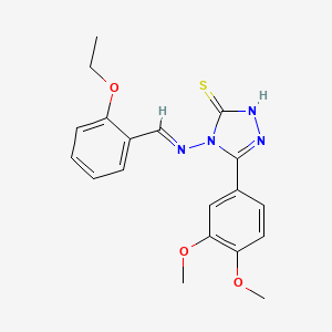 molecular formula C19H20N4O3S B5544457 5-(3,4-dimethoxyphenyl)-4-[(2-ethoxybenzylidene)amino]-4H-1,2,4-triazole-3-thiol 