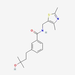 molecular formula C18H24N2O2S B5544485 N-[(2,4-二甲基-1,3-噻唑-5-基)甲基]-3-(3-羟基-3-甲基丁基)苯甲酰胺 