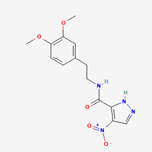 molecular formula C14H16N4O5 B5544493 N-[2-(3,4-dimethoxyphenyl)ethyl]-4-nitro-1H-pyrazole-3-carboxamide CAS No. 360573-16-6