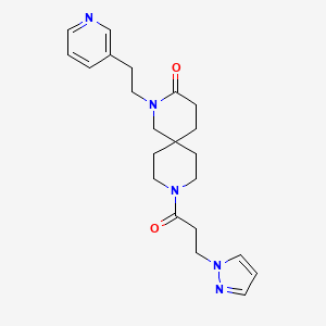 molecular formula C22H29N5O2 B5544501 9-[3-(1H-pyrazol-1-yl)propanoyl]-2-(2-pyridin-3-ylethyl)-2,9-diazaspiro[5.5]undecan-3-one 