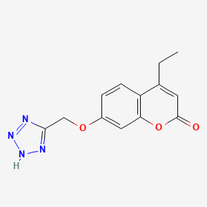 molecular formula C13H12N4O3 B5544530 4-ethyl-7-(1H-tetrazol-5-ylmethoxy)-2H-chromen-2-one 