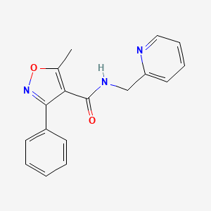 molecular formula C17H15N3O2 B5544568 5-甲基-3-苯基-N-(2-吡啶基甲基)-4-异恶唑甲酰胺 
