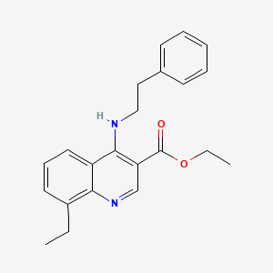molecular formula C22H24N2O2 B5544594 ethyl 8-ethyl-4-[(2-phenylethyl)amino]-3-quinolinecarboxylate 
