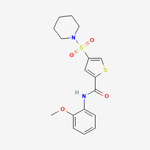 molecular formula C17H20N2O4S2 B5544596 N-(2-methoxyphenyl)-4-(1-piperidinylsulfonyl)-2-thiophenecarboxamide 