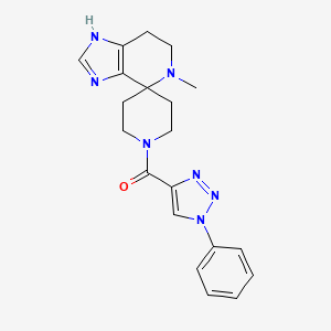 molecular formula C20H23N7O B5544608 5-methyl-1'-[(1-phenyl-1H-1,2,3-triazol-4-yl)carbonyl]-1,5,6,7-tetrahydrospiro[imidazo[4,5-c]pyridine-4,4'-piperidine] 