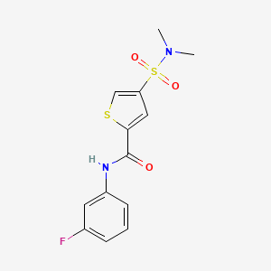 molecular formula C13H13FN2O3S2 B5544622 4-[(dimethylamino)sulfonyl]-N-(3-fluorophenyl)-2-thiophenecarboxamide 