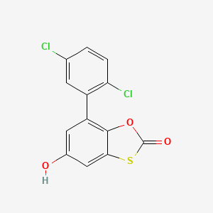 molecular formula C13H6Cl2O3S B5544643 7-(2,5-二氯苯基)-5-羟基-1,3-苯并恶唑硫醇-2-酮 