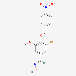 molecular formula C15H13BrN2O5 B5544660 3-溴-5-甲氧基-4-[(4-硝基苄基)氧基]苯甲醛肟 