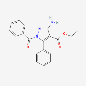 molecular formula C19H17N3O3 B5544666 ethyl 3-amino-1-benzoyl-5-phenyl-1H-pyrazole-4-carboxylate 
