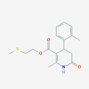 molecular formula C17H21NO3S B5544671 2-(methylthio)ethyl 2-methyl-4-(2-methylphenyl)-6-oxo-1,4,5,6-tetrahydro-3-pyridinecarboxylate 