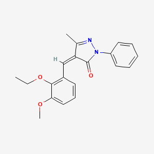 molecular formula C20H20N2O3 B5544679 4-(2-ethoxy-3-methoxybenzylidene)-5-methyl-2-phenyl-2,4-dihydro-3H-pyrazol-3-one 