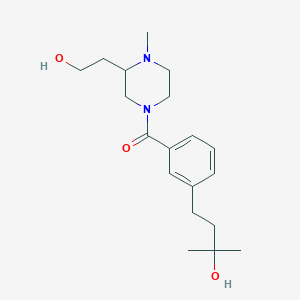 molecular formula C19H30N2O3 B5544688 4-(3-{[3-(2-羟乙基)-4-甲基-1-哌嗪基]羰基}苯基)-2-甲基-2-丁醇 